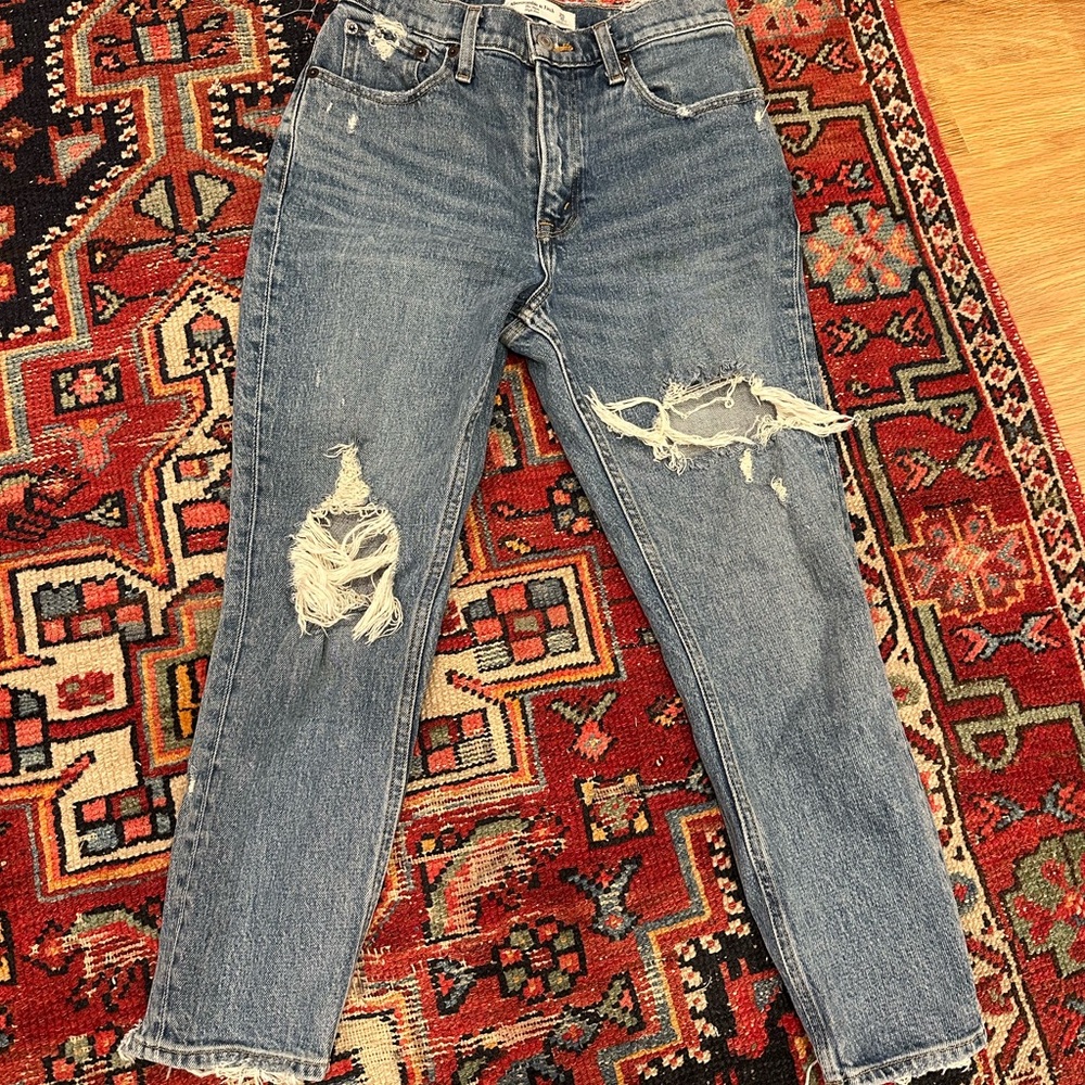 Abercrombie and Fitch Distressed Blue Jeans